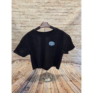 Jetty Black Crop Top Graphic Tee M Fruit Still Life Oversized T Shirt